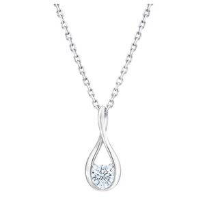 Round Brilliant 0.30 ct VS2 Clarity, Diamond 14kt White Gold Solitaire Necklace